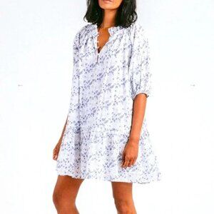 Cleobella Nevah Puff Sleeve Mini Dress Killarney Print Organic Cotton Size XS